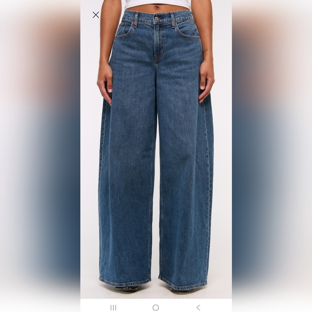Abercrombie & Fitch NWT Petite Curve Love Mid Rise Ultra Wide-Leg Women's Jeans